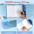 CAGIE Diary with Lock for Women, Full Wrap-around Privacy Journal Gifts for Girls, 120 GMS 224 Pages Thick Lined Notebook with Lock, 5.9 x 7.9 Inch