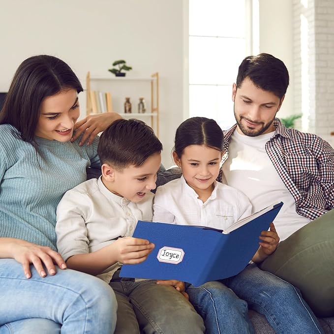 Jumbo Book Covers 12 Pack Reusable Fabric Book Cover Protective Book Covers 9 x 11 Inch Black and Blue Stretchable Book Sleeve Cover with Label Sticker for Most Hardcover Books Up to 10 x 12.5 Inch