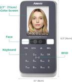 ANVIZ Time Clocks for Employees Small Business - CX5 Clock in and Out Machine - Face + RFID + Pin - Door Access - Biometric Electronic Punch Machine - Forever Free Cloud Software