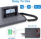 THINKSCALE Shipping Scale, 440 lbs/1 oz Highly Accurate Postal Scale with Hold/Tare/LCD Display, Lightweight Digital Postage Scale for Packages/Luggage/Post Office/Dog, Battery & AC Adapter Included