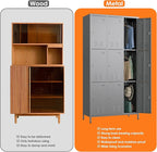 9 Doors Metal Locker with 27 Hooks and Business Card Holder,Metal Lockers for Employees with Ventilation Holes for School Office Gym Garage,Assembly Required,Dark Grey