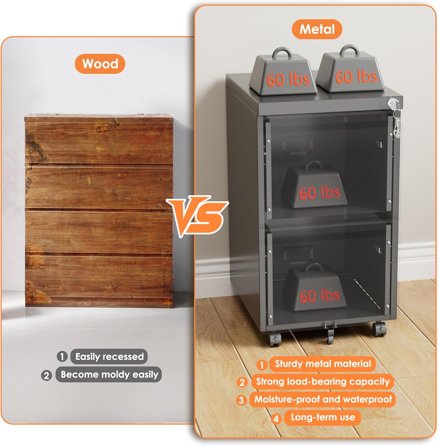 METAN 2 Drawer Vertical File Cabinet with Lock, Mobile Metal Filing Cabinet for Legal/Letter Size, Office Storage File Cabinet Under Desk with Card Holder,Assembly Required, Black