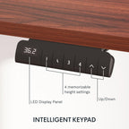 FLEXISPOT E6 Essential Standing Desk 3 Stages Dual Motor Electric 60x24 Inch Whole-Piece Board Height Adjustable Electric Sit Stand Desk(Black Frame + Mahogany Desktop, 2 Packages)