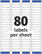 Avery Printable Return Address Labels with Sure Feed, 0.5" x 1.75", White, 8,000 Blank Mailing Labels (05167)
