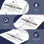 L LIKED 4" x 2" Direct Thermal Labels, Permanent Adhesive Barcode Shipping Labels & Compatible with Rollo, Zebra and Other Desktop Printers (1 Roll, 750 Labels)