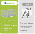 Desk File Organizer Vertical 7 Sections Mesh File Sorter Paper Storage Organizer for Desk, Office Organization File Holder Rack, Silver