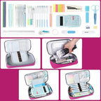 Homecube Large Capacity Pencil Case Oxford Cloth Bag Storage Pouch Marker Pen Pencil Cute Stationery Organizer Bag Holder with Zipper for Middle High School & Office Boy Girl Teen - Rose Red