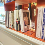 LUGUNU Clear Acrylic Purse Organizer - 4-Section Divider for Handbag Closet Storage - Durable Rack for Purses, Clutches More (Set of 2)