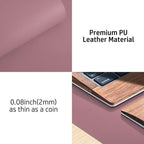 Aothia Leather Desk Pad Protector, Mouse Pad, Office Desk Mat, 31.5" x 15.7" Non-Slip PU Leather Desk Blotter, Laptop Desk Pad, Waterproof Desk Writing Pad for Office and Home (Dark Pink)
