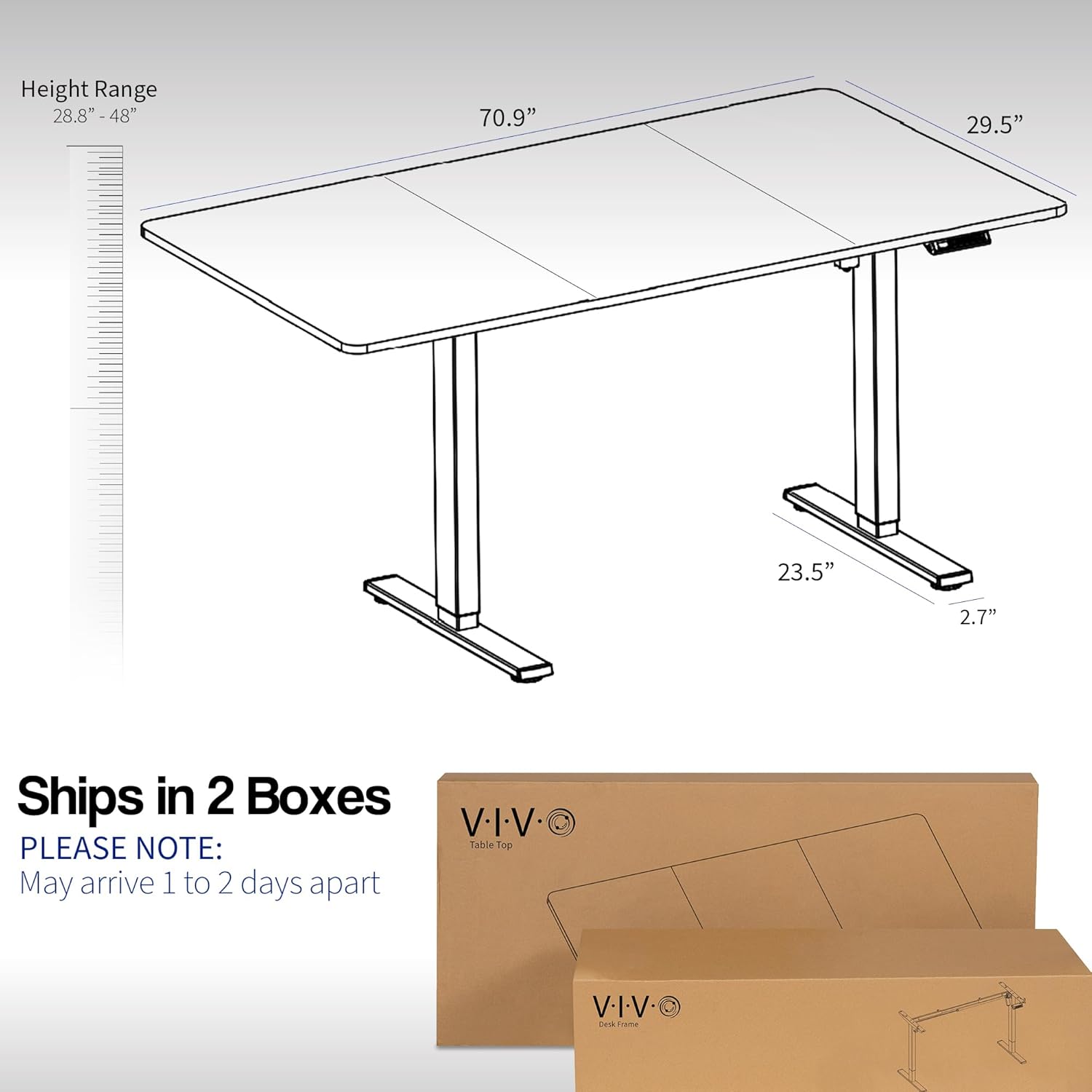 VIVO Electric Dry Erase 71 x 30 in Standing Desk, Memory Height Adjustment, 1B Series, Whiteboard Top White Frame, DESK-KIT-1W7WE