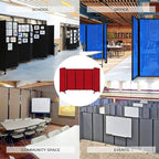 Versare Room Divider 360 Portable Wall Partition | Folding Panels | Large Freestanding Divider | Locking Wheels | Temporary Room Separator