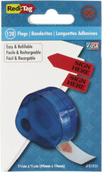 Redi-Tag Sign Here Printed Arrow Dispenser Flags, 120 Flags per Dispenser, 1-7/8 x 9/16 Inches, Red (81024)