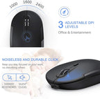 Wireless Keyboard and Mouse, Vssoplor 2.4GHz Rechargeable Compact Quiet Full-Size Keyboard and Mouse Combo with Nano USB Receiver for Windows, Laptop, PC, Notebook-Black