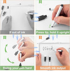 100 Pcs Black Magnetic Dry Erase Markers with Eraser Cap, White Board Mini Dry erase Markers Bulk, Fine Point Tip Student White Board Markers for Teachers Office School Supplies