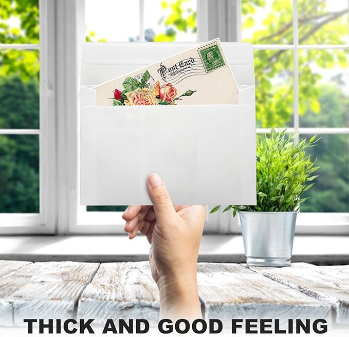 50 Packs White A4 Envelopes,4x6 Envelopes,4x6 Envelopes for Invitations,Printable invitation envelope,Photos, postcards, greeting cards, mailings, Wedding Self-sealing Envelopes (white)