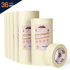 General Purpose Masking Tape Beige White 1.88 Inches x 60 Yards, Bulk Painters Tape for Painting, Labeling, DIY Arts Crafts, Home Office School Projects, 36 Rolls
