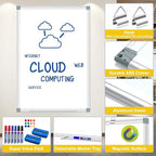 H-Qprobd Magnetic Dry Erase White Board, Dry Erase Board for Wall 48" X 36" Aluminum Frame, Hanging Whiteboard for Home, School, Office, Kitchen