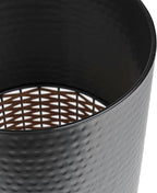 happimess HPM1102C Asher Modern 4.13-Gallon 2-Tone Faux Wicker/Metal Cylinder Waste Basket, Black/Natural for Home, Bathroom, Living Room, Office, Bedroom, Kitchen