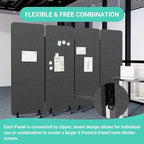 Soundproof Room Divider W/Wheels, 66in Office Dividers for Sound Proofing & Reducing, Sound Proof Dividers for Office Partitions Portable Temporary Wall Acoustic Wall Divider (Cool Grey, 4 Panel)