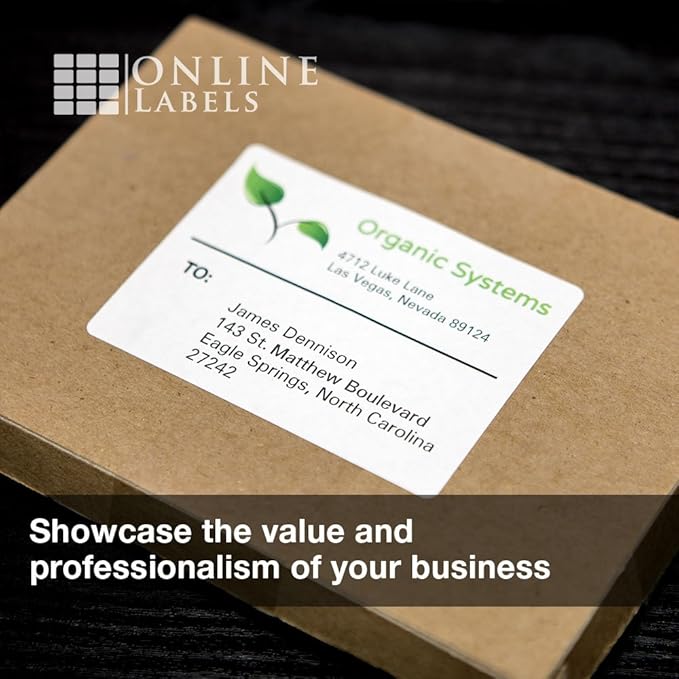 4 x 3 Rectangle Mailing Labels - Permanent, White Matte - Shipping, Wine, Product - Pack of 60,000-10,000 Sheets - Inkjet/Laser Printers - Online Labels