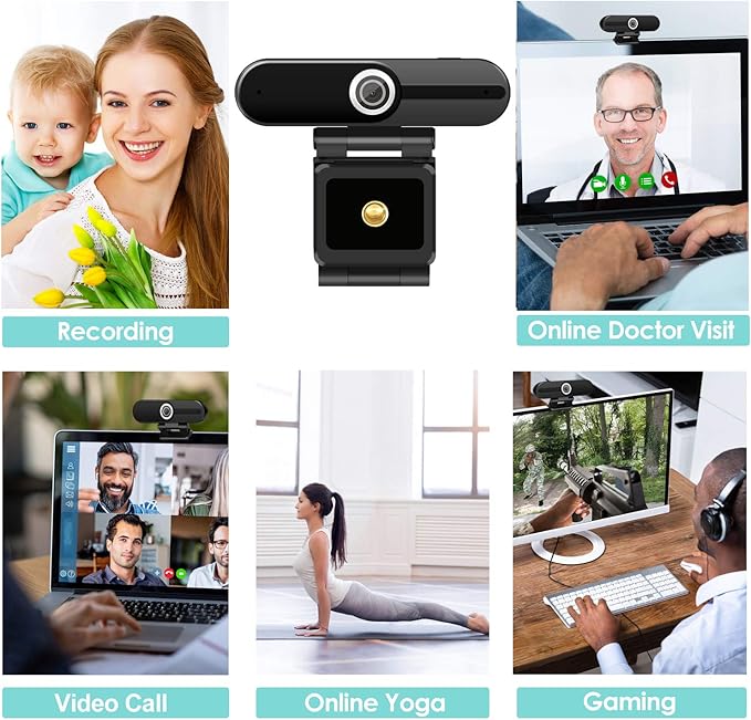 UHD 4K Webcam with Microphone: 8MP USB Computer Web Camera with Privacy Shutter and Tripod, External Webcam Pro Streaming Webcams PC Cam w/Mic Noise Reduction for Winsdows Mac OS Desktop Laptop