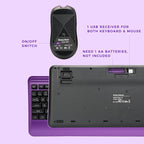 Silent Wireless Keyboard and Mouse Combo - Keyboard with Large Print Cover, 2.4GHz Full-Sized Ergonomic Keyboard with Wrist Rest and Mouse for Laptop, PC, Notebook, Desktop