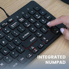 Perixx PERIBOARD-333RGB Wired Backlit USB Keyboard- X Type Scissor Keys - Compact 14.25x4.57x0.83 Inches - Big Print Letters - RGB Backlit - US English