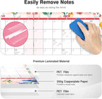 Ospelelf Undated Wall Calendar 2025 Large Laminated Dry Erase Calendar 36.6'' x 48'' Yearly 12 Month Family Calendar