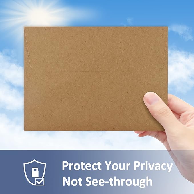 ValBox 100 Qty A6 Envelopes Self Seal 6.5 x 4.75" Brown Kraft Paper Invitation Envelopes for 4x6 Cards, Photos, Invitations, Weddings, Baby Shower, Birthiday, Announcements, RSVP (A6)