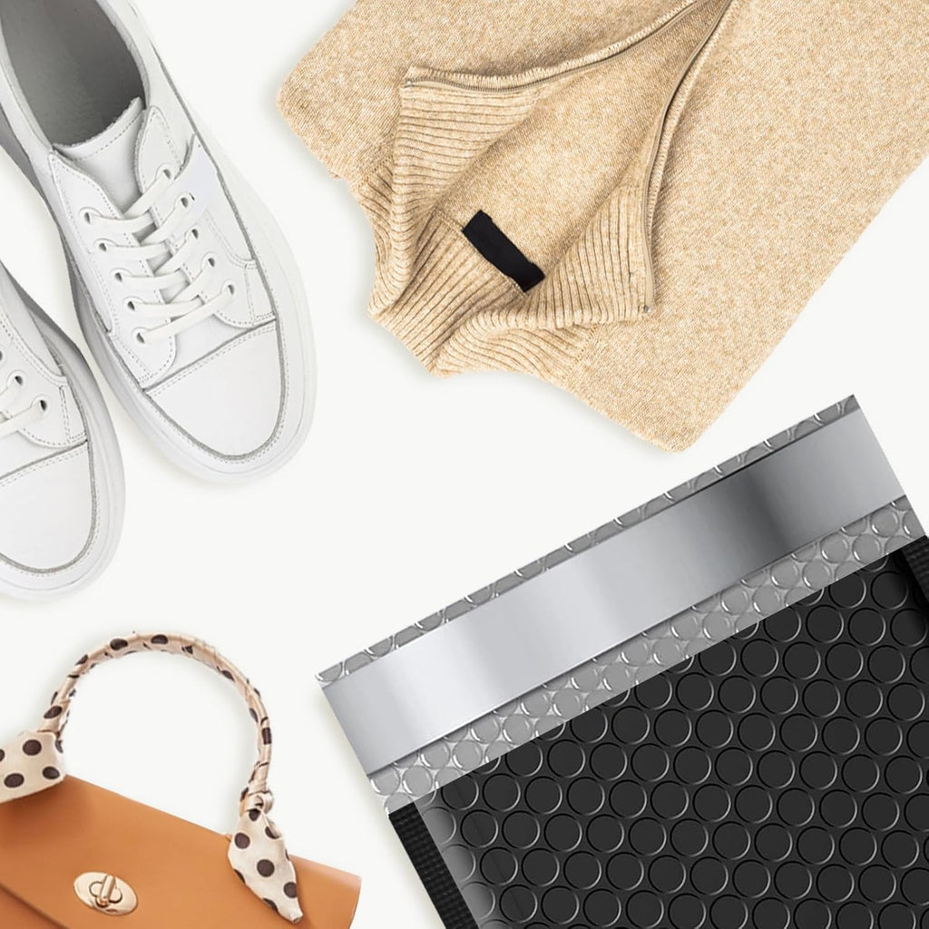 10.5x16 Poly Bubble Mailers #5 Padded Envelopes, 25Pcs Self Seal Mailing Envelopes Bubble Padded Mailers (Black)