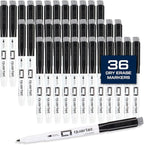 Quartet Dry Erase Markers, Fine Tip White Board Dry Erase Markers with DryGuard Ink Protection, Office Essentials, Black, 36 Pack (Q120Z01-R)