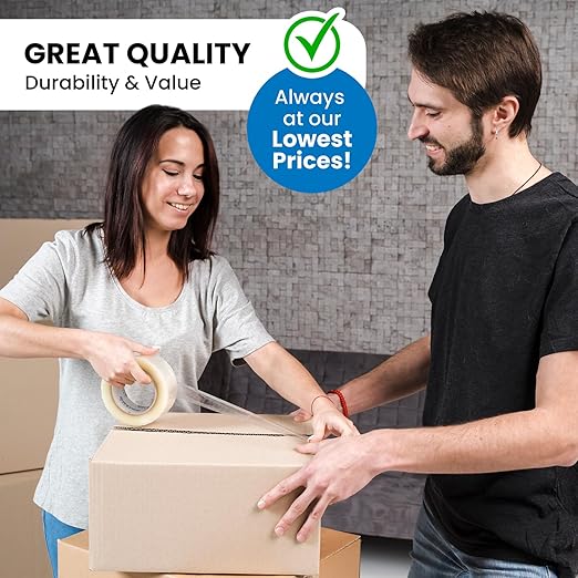 36 Rolls [Upgraded] Clear Premium Packing Tape, 65 Yards, 2.2 mil, Heavy Duty Packaging Tape for Shipping, Moving, Sealing - Stronger & Thicker