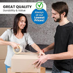 12 Rolls | 2.4 mil Clear | 65 Yards Each (780 Yards Total) | 2" Premium Packing Tape Heavy Duty Packaging Tape for Shipping Moving Stronger Thicker