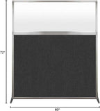 Versare Hush Screen Portable Room Divider | Workstation Wall Divider | Freestanding Privacy Hush Panels | Frosted Windows | Fabric Office Divider Screen | Great for Room Separation
