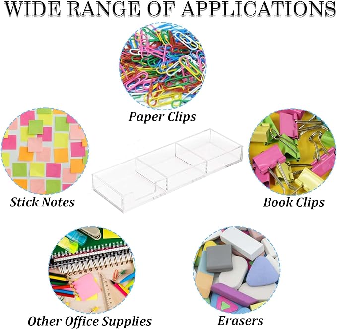 Clear Acrylic Sticky Note Holder, 3in1 Self-Stick Memo Pad Dispenser for Office Home School Post Bank Desk Supplies (DP007)