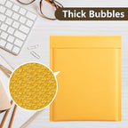 UCGOU Kraft Bubble Mailers 6x10 Inch 50 Pack Usable Size 6x9 Inch Yellow Padded Envelopes #0 Small Business Mailing Packages Self Sealing Tear Resistant Boutique Shipping Bags for Jewelry Supplies