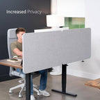 VIVO Clamp-on/Screw-on 71 x 24 inch Privacy Panel System, Sound Absorbing Cubicle Desk Divider, Acoustic Partition, 2 Panels, Gray, PP-2-V072G