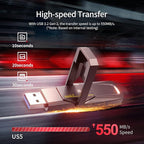 Netac 128GB Portable External USB Solid State Drive Type-c and USB 3.2 Dual Interface, up to 400MB/s Security Protection for Data Storage, Expansion of Storage for Photos/Videos/Music/Files, US5