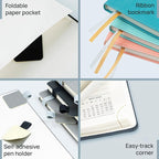 POPRUN 2026 Planner (Large - 8.5'' x 10.5'') - 2026 Weekly Calendar (Jan. 2026 - Dec. 2026) with Hourly Time Slots, Weekly/Monthly Appointment Book for Time Management - Leather Soft Cover - Blue Green