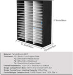 Mail Sorter Wood Literature Organizer, Student Mailbox for Classroom, Desktop Bill Paper sorter for Office Home School, 48 Compartments, White