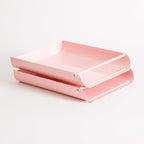 U Brands Metal Paper Tray, Letter Size, Desktop Accessory, Arc Collection, Pink, 3552A02-06