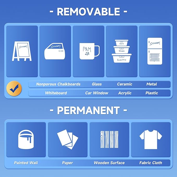 SILENART Chalk Markers Fine Tip - 1mm Liquid Chalk Marker for Blackboard Window Car Glass Washable