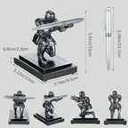Spakon Knight Pen Holder with 2 Pens Resin Desk Organizers and Accessories Funny Executive Pen Stand Fancy Cool Office Gadgets Cool Desk Decorations for Men Home Supplies(Classic,Iron)