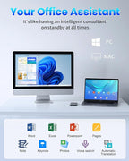 2025 AI Mouse, Bluetooth Wireless Mouse with Voice Input Search, Voice and Word Translation, Form Document Output, Code Generation, AI Writing, AI Drawing, Rechargeable, for Windows, macOS(Pink)