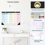 2026 Desk Calendar - 18 Monthly Calendar 2026-2027, Jan 2026 - Jun 2027, 17" x 12", Large Desk Calendar 2026-2027 with Thick Paper, Large Blocks, Stickers, Home or Office Calendar for Easy Organizing