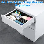 Letter-Size Tray, Desk Drawer Organizer, A4 Plastic Paper Tray, Multi-use Large Storage Basket for Office Home Supplies,13 x 9.6 inch