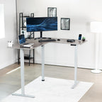 VIVO Electric Corner L-Shaped 63 x 55 in Standing Desk, Memory Height Adjustment, Dark Gray Top Gray Frame, DESK-E3CTGG