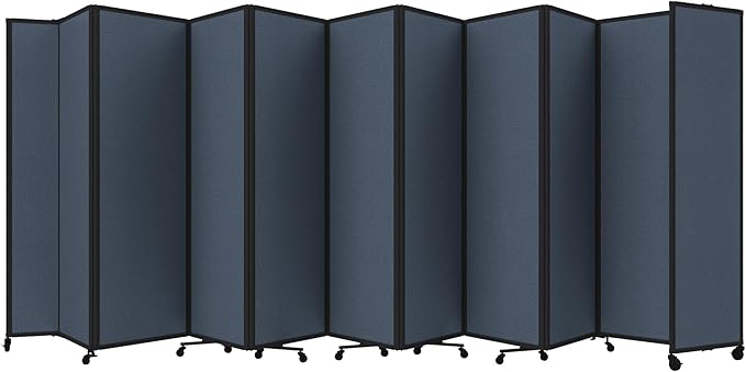 Versare Room Divider 360 Portable Wall Partition | Folding Panels | Large Freestanding Divider | Locking Wheels | Temporary Room Separator