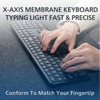 PHILIPS Professional Wireless & Bluetooth Keyboard - Standard-Layout Keyboards with 2.4GHz USB-Receiver, 3-Channel,Ergonomic & Quiet Design, Comfortable & Efficient for PC/Laptop/Pad