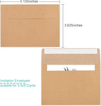 90 Packs 3.5x5 Envelopes for Invitations, A1 Invitation Envelopes, Brown Kraft Envelopes, Small Envelopes RSVP Envelopes for Weddings, Photos, Postcards, Greeting Cards, Mailing